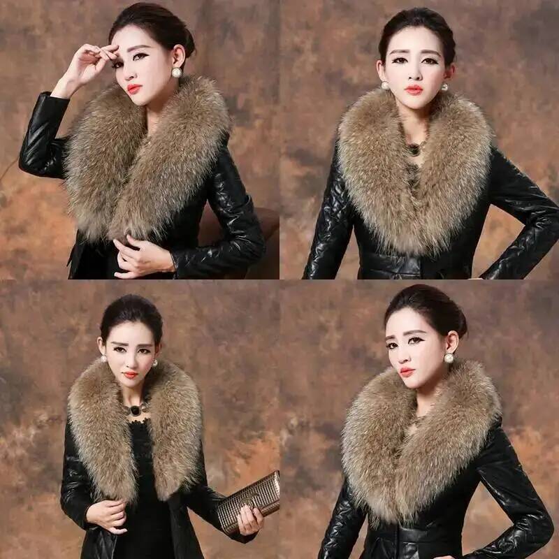 Natural Raccoon Fur Collar Rea - Outdoor Sport Winter Jacket recension och pris