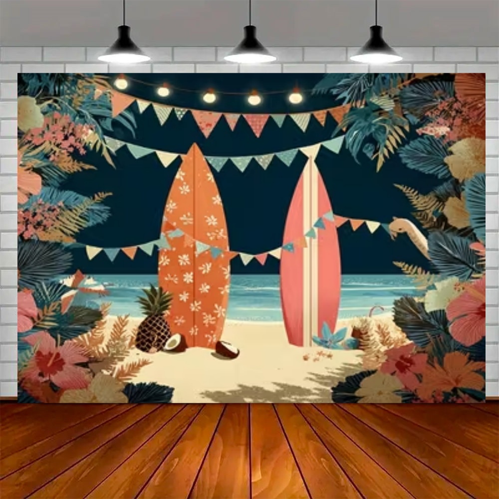 Summer Surfboard Theme Backdro - Outdoor Sport Background recension och pris