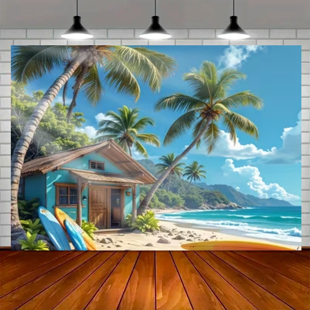 Summer Surfboard Theme Backdro - Outdoor Sport Background recension och pris
