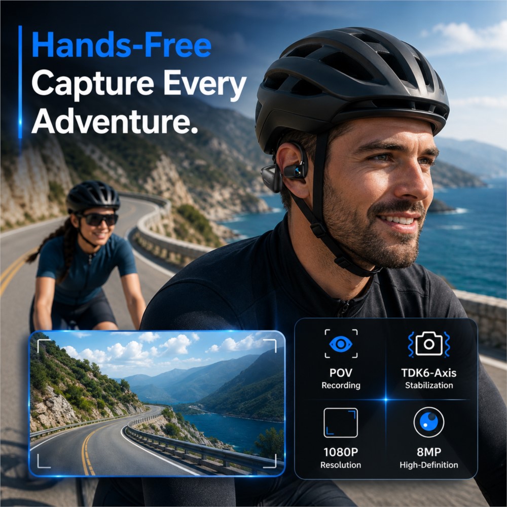 AI Smart Earphones 800W Smart  - Outdoor Sport Camera recension och pris