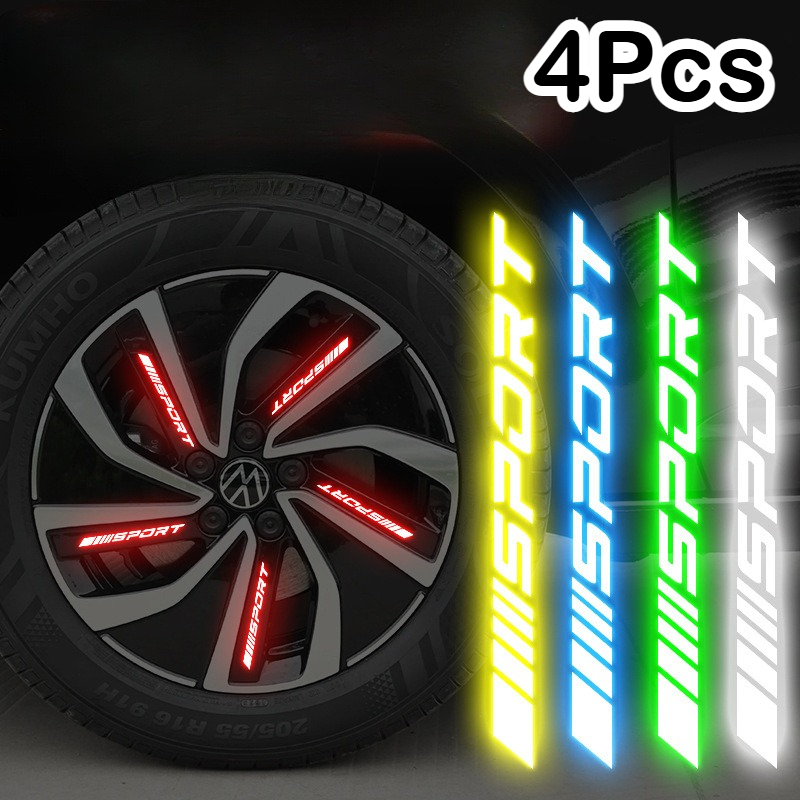 4Pcs Universal Reflective Rim  - Outdoor Sport Logo recension och pris