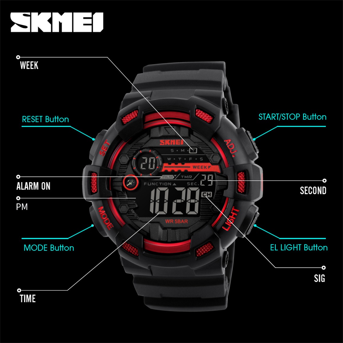 SKMEI Sports Electronic Wristw - Outdoor Sports List recension och pris