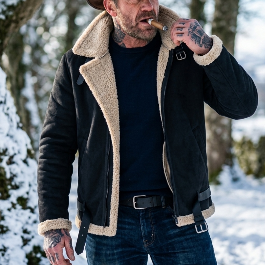 Men Winter Faux Suede Jacket F - Outdoor Sport Winter Jacket recension och pris