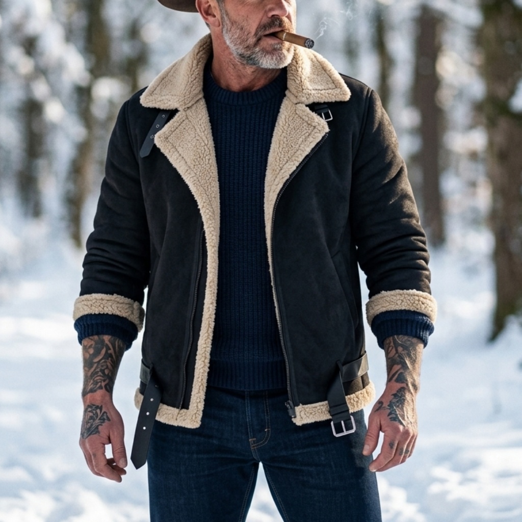Men Winter Faux Suede Jacket F - Outdoor Sport Winter Jacket recension och pris