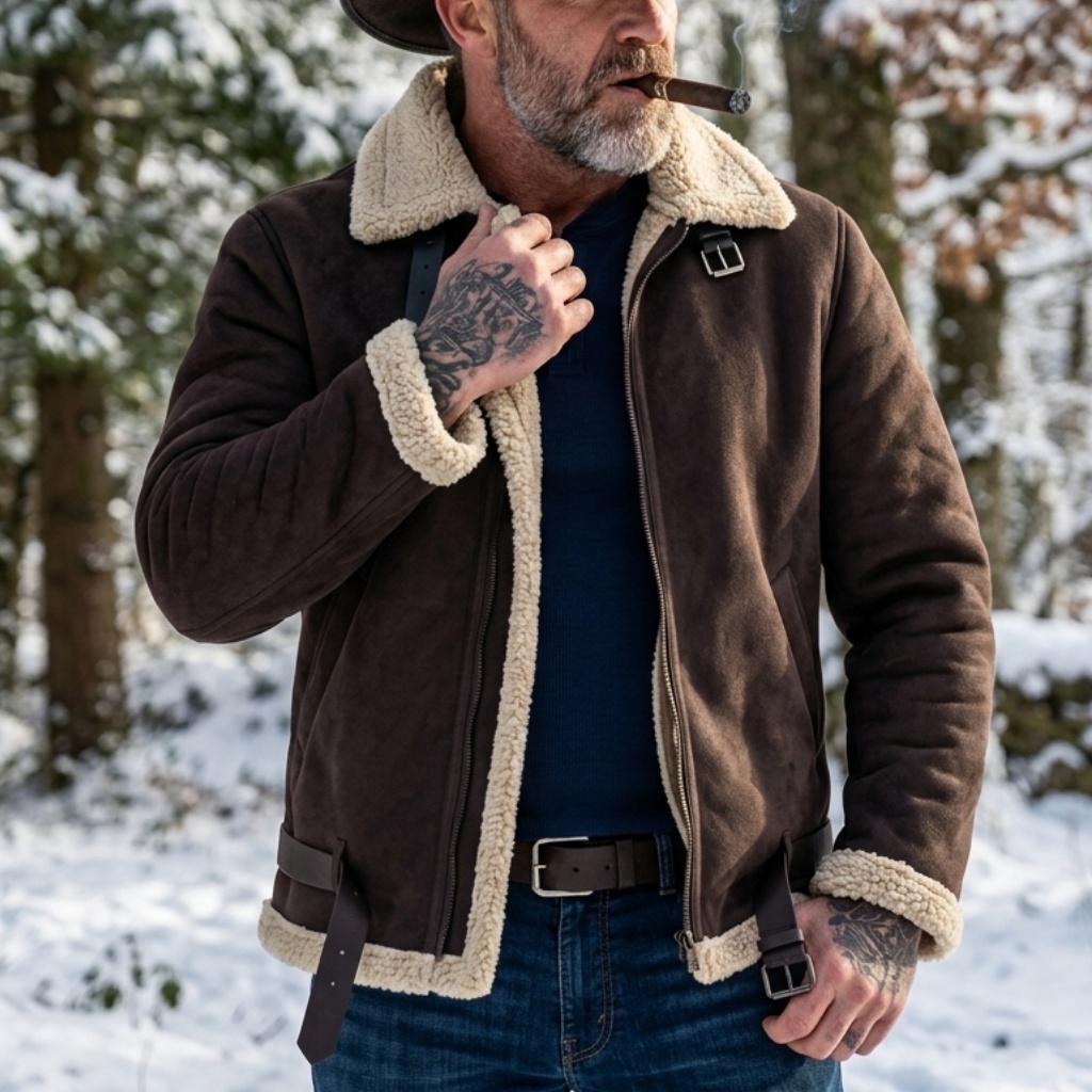 Men Winter Faux Suede Jacket F - Outdoor Sport Winter Jacket recension och pris